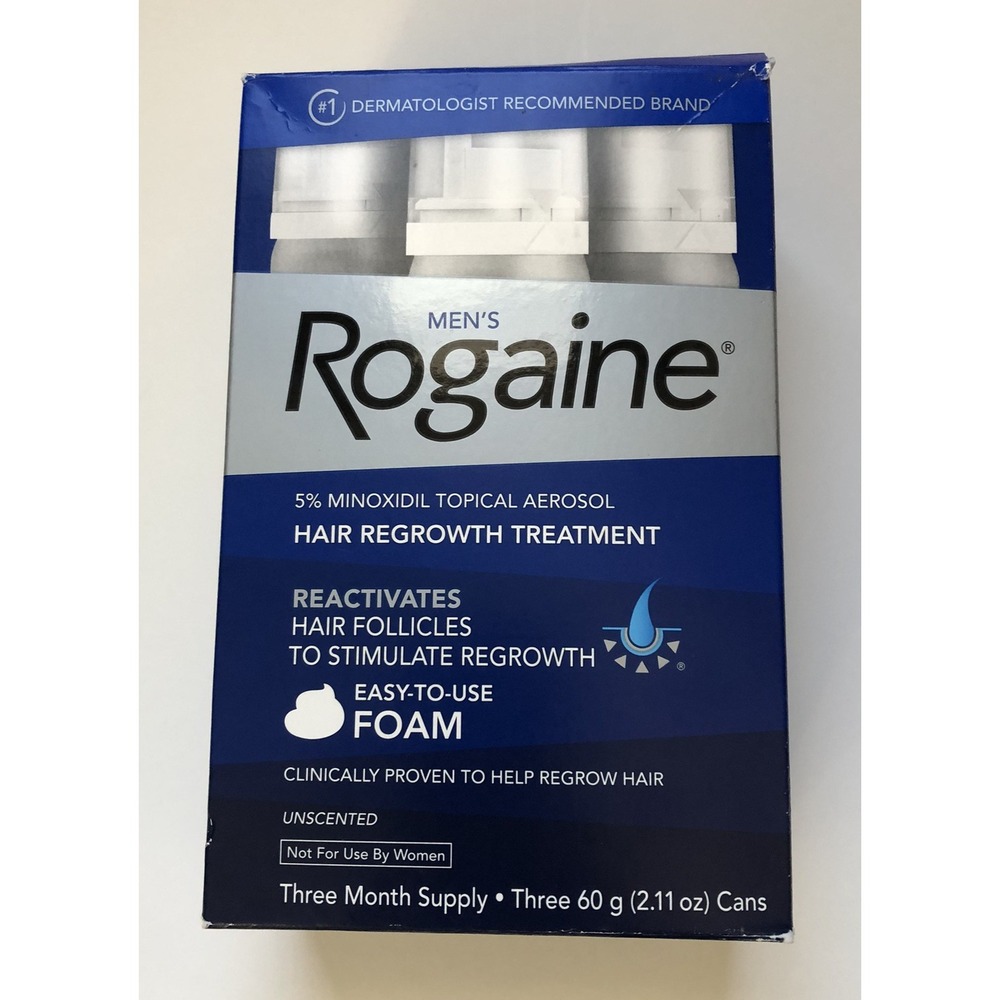 Men's Rogaine Hair Regrowth Treatment Foam Unscented 3 Month Supply 5% Minoxidil